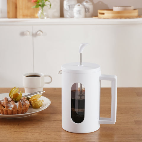 Karaca Leya  Glass French Press, 800ml, White