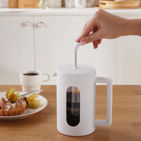 Karaca Leya  Glass French Press, 800ml, White
