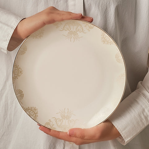 Karaca Bone China Siena 26-Piece Serveware Set for 6 People, White