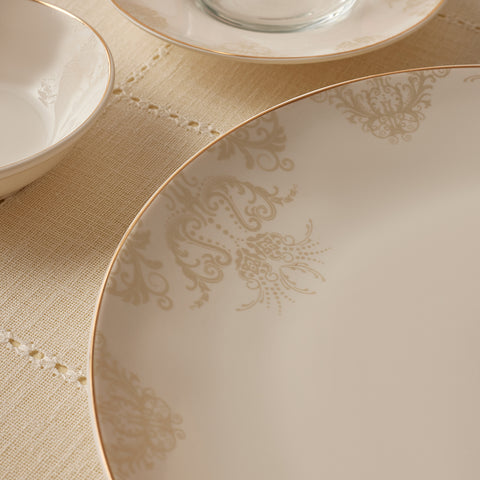 Karaca Bone China Siena 26-Piece Serveware Set for 6 People, White