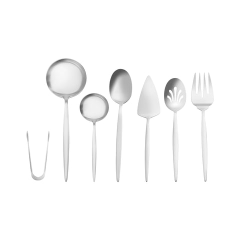 Karaca Lizbon 7-Piece Stainless Steel Boxed Serving Set, Silver