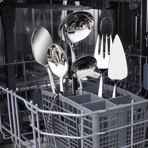 Karaca Lizbon 7-Piece Stainless Steel Boxed Serving Set, Silver