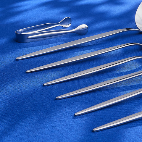 Karaca Lizbon 7-Piece Stainless Steel Boxed Serving Set, Silver