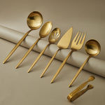Karaca Lizbon 7-Piece Stainless Steel Boxed Serving Set, Gold