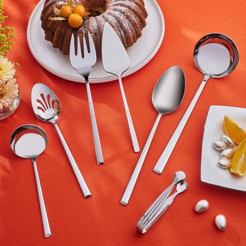 Karaca Tivoli 7-Piece Stainless Steel Boxed Serving Set, Silver