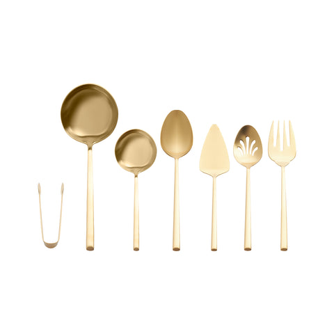 Karaca Tivoli 7-Piece Stainless Steel Boxed Serving Set, Gold