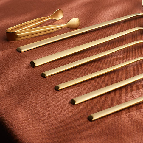 Karaca Tivoli 7-Piece Stainless Steel Boxed Serving Set, Gold
