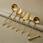 Karaca Tivoli 7-Piece Stainless Steel Boxed Serving Set, Gold