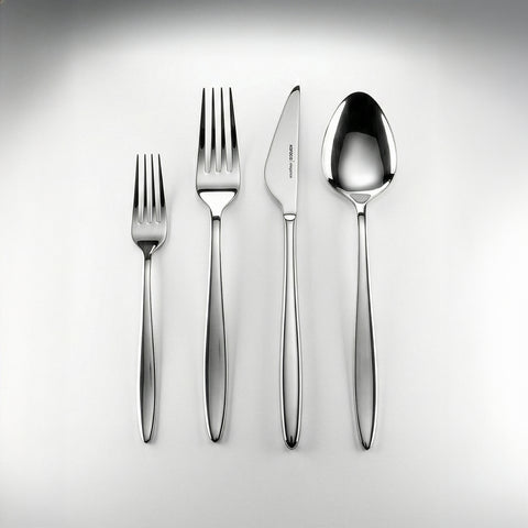 Karaca Nuova Stainless Steel 24-Piece Cutlery Set for 6 People, Silver