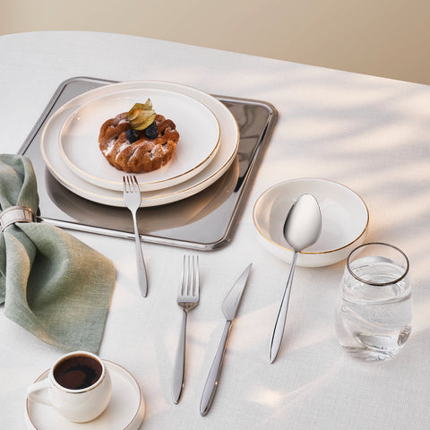 Karaca Nuova Stainless Steel 24-Piece Cutlery Set for 6 People, Silver