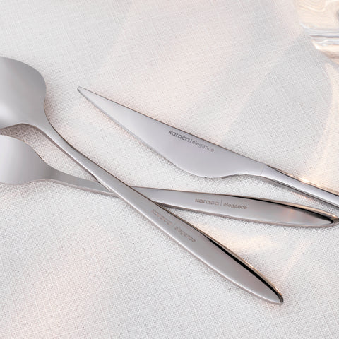 Karaca Nuova Stainless Steel 24-Piece Cutlery Set for 6 People, Silver