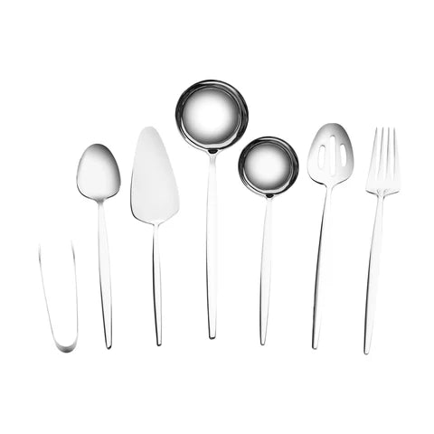 Karaca Moongate 7-Piece Stainless Steel Serving Set, Silver