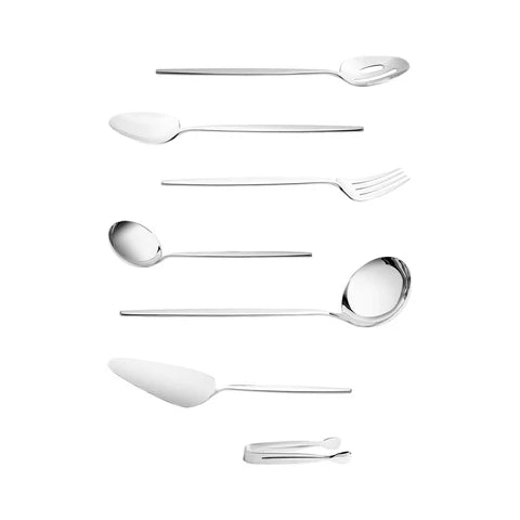 Karaca Moongate 7-Piece Stainless Steel Serving Set, Silver