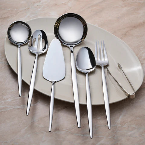 Karaca Moongate 7-Piece Stainless Steel Serving Set, Silver