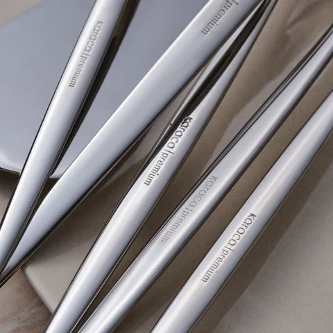 Karaca Moongate 7-Piece Stainless Steel Serving Set, Silver