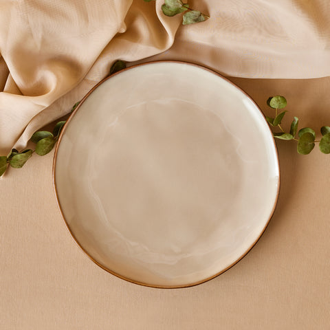 Karaca Aria Reactive Glaze Pizza Plate, 32cm, Beige