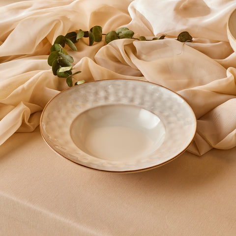 Karaca Aria Reactive Glaze Pasta Bowl, 26cm, Beige