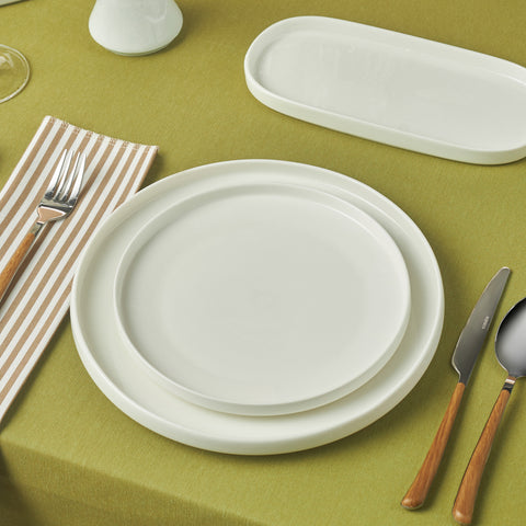 Karaca Stream Bone China Sirius 53-Piece Dinner Set for 12 People, White