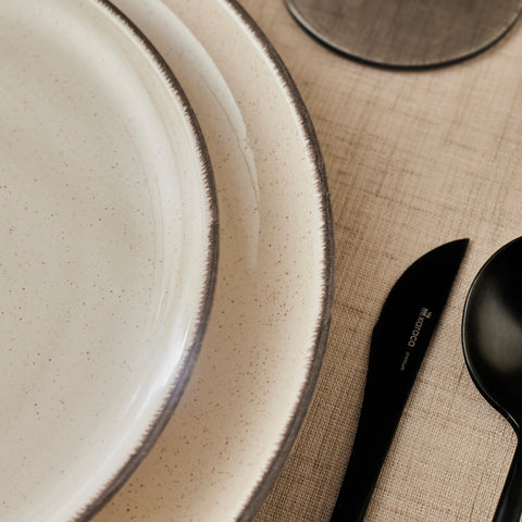 Karaca Monica 24-Piece Stoneware Dinner Set for 6 People, Beige