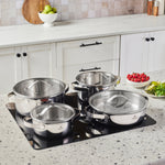Karaca Culinara 3Ply Stainless Steel 8-Piece Induction Cookware Set, Silver