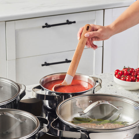 Karaca Culinara 3Ply Stainless Steel 8-Piece Induction Cookware Set, Silver