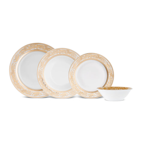 Karaca Elegance Bone China Isola 24-Piece Dinner Set for 6 People, Multi
