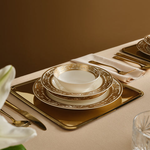 Karaca Elegance Bone Isola 24-Piece Dinner Set for 6 People, Multi