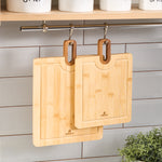 Karaca Squarecut 2-Piece Bamboo Chopping Board Set, Wood