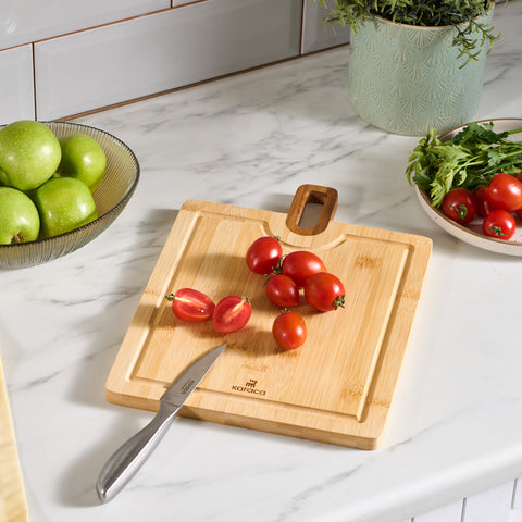 Karaca Squarecut 2-Piece Bamboo Chopping Board Set, Wood