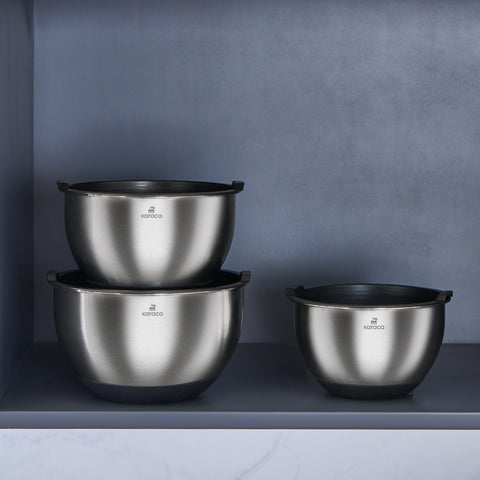 Karaca Blendbox 3-Piece Mixing and Storage Container, Inox