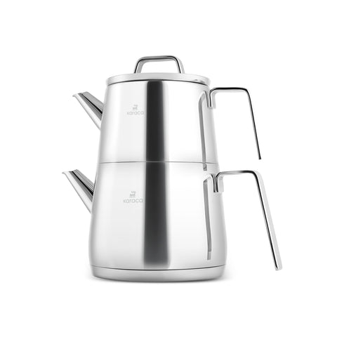 Karaca Steelina Stainless Steel Teapot Set, XL, Inox