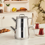 Karaca Steelina Stainless Steel Teapot Set, XL, Inox