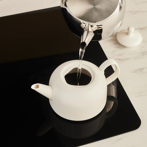 Karaca Pocelinox Porcelain & Stainless Steel Teapot Set, XL, Silver