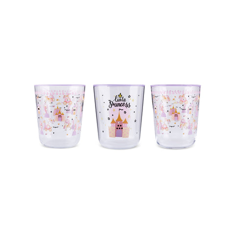 Karaca Kids 3-Piece Tumbler Glass Set, 315ml, Girl, Pink