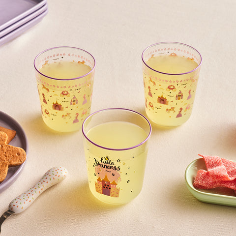 Karaca Kids 3-Piece Tumbler Glass Set, 315ml, Girl, Pink
