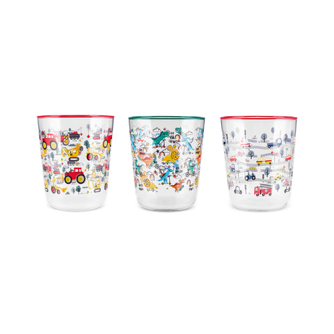 Karaca Kids 3-Piece Tumbler Glass Set, 315ml, Boy, Pink