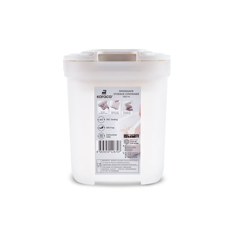Karaca Spoonsafe Storage Container with Spoon, 1000ml, White