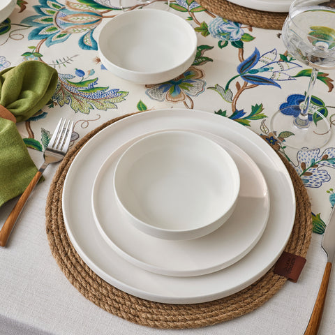 Karaca Stream Bone China Saturn 12-Piece Dinner Set for 4 People, White