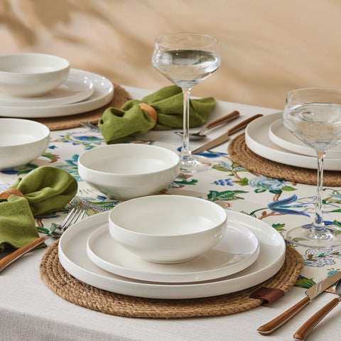 Karaca Stream Bone China Saturn 12-Piece Dinner Set for 4 People, White