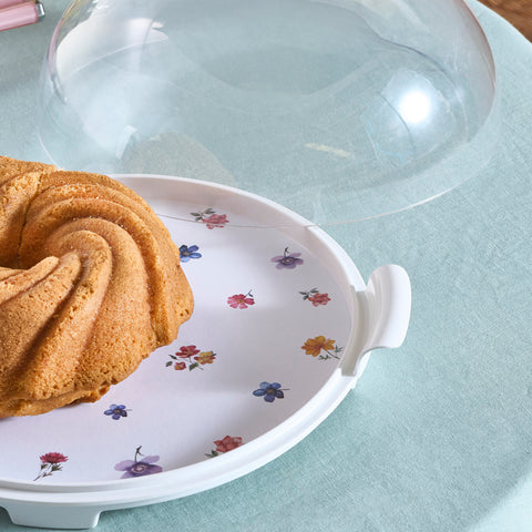 Karaca Fleur Cake Stand, 35cm, Multi