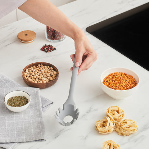 Karaca Silva Silicone Pasta Spoon, 33cm, Grey