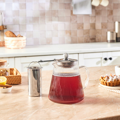 Karaca Lumira Borosilicate Glass Teapot, 1200ml, Clear
