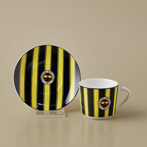 Karaca x Fenerbahçe 12-Piece Bone China Turkish Coffee Cup Set for 6 People, 80ml, Multi