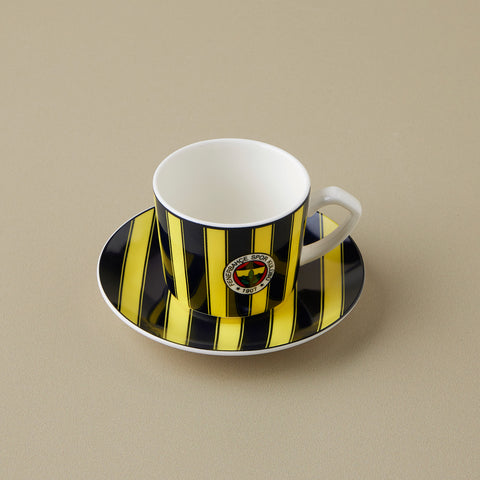 Karaca x Fenerbahçe 12-Piece Bone China Turkish Coffee Cup Set for 6 People, 80ml, Multi