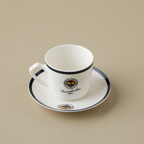 Karaca x Fenerbahçe 12-Piece Bone China Turkish Coffee Cup Set for 6 People, 80ml, Multi