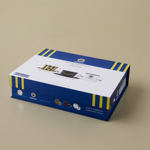 Karaca x Fenerbahçe 12-Piece Bone China Turkish Coffee Cup Set for 6 People, 80ml, Multi