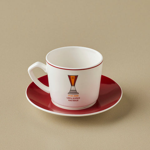 Karaca x Galatasaray 12-Piece Bone China Turkish Coffee Cup Set for 6 People, 80ml, Multi