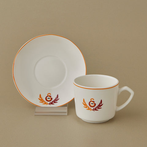 Karaca x Galatasaray 12-Piece Bone China Turkish Coffee Cup Set for 6 People, 80ml, Multi