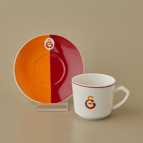 Karaca x Galatasaray 12-Piece Bone China Turkish Coffee Cup Set for 6 People, 80ml, Multi