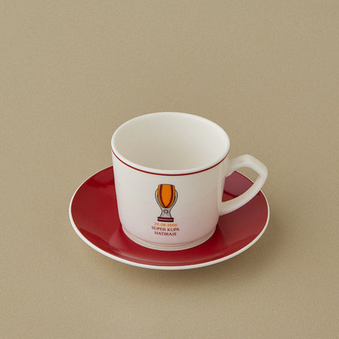 Karaca x Galatasaray 12-Piece Bone China Turkish Coffee Cup Set for 6 People, 80ml, Multi